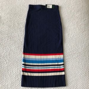 Ralph Lauren Navy Sweater Knit Midi Skirt